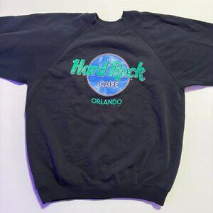 Hard Rock Cafe Vintage 90's Orlando Crew Neck Sweatshirt Mens 46-48 XL Black